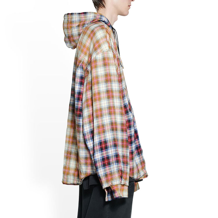 Details for 巴黎世家 SS23 花卉印花格紋細節長袖襯衫 699223TMM059783