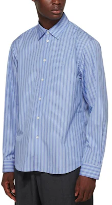 Balenciaga Striped Logo Button-Up Long Sleeve Shirt Light Blue Relaxed Fit 642262TIMO14841 Shop Balenciaga Striped Logo Button-Up Long Sleeve Shirt Light Blue Relaxed Fit 642262TIMO14841