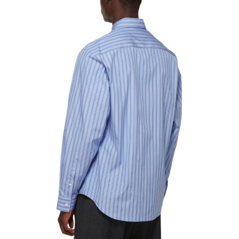Balenciaga  Striped Logo Button-Up Long Sleeve Shirt Light Blue Relaxed Fit 642262TIMO14841 圖 5