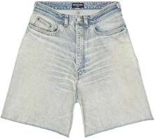Balenciaga Vintage Loose Wide-Leg Denim Shorts Blue 697835TJW798469 Balenciaga Vintage Loose Wide-Leg Denim Shorts Blue 697835TJW798469