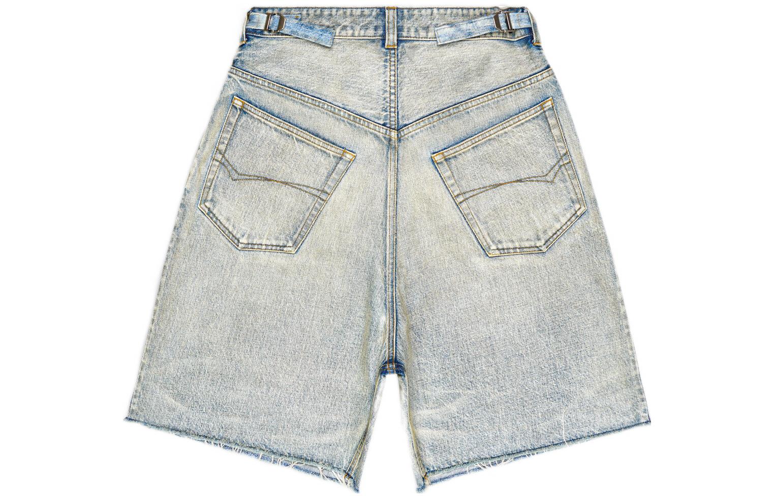 Lookbook 巴黎世家复古宽松牛仔短裤蓝色 697835TJW798469