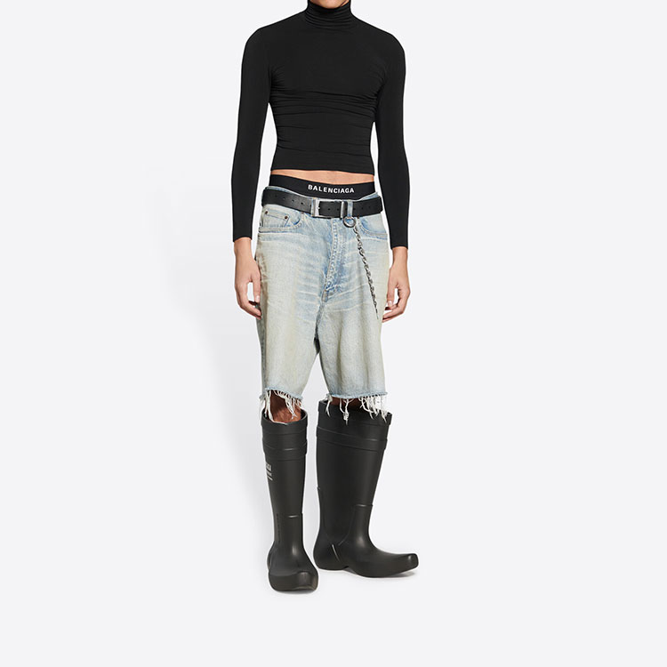 Shop 巴黎世家复古宽松牛仔短裤蓝色 697835TJW798469