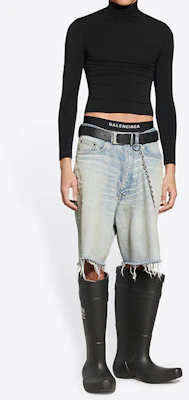 巴黎世家复古宽松牛仔短裤蓝色 697835TJW798469 Shop 巴黎世家复古宽松牛仔短裤蓝色 697835TJW798469