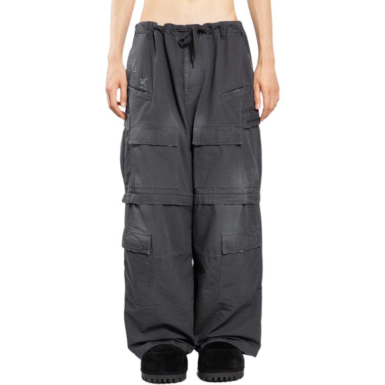 Balenciaga  Washed Distressed Loose Fit Elastic Waist Jeans Grey. 790982TKP27-1485