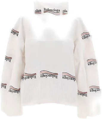 Balenciaga White High-Neck Loose-Fit Knit Sweater 7678194D8B29000 Buy Balenciaga White High-Neck Loose-Fit Knit Sweater 7678194D8B29000