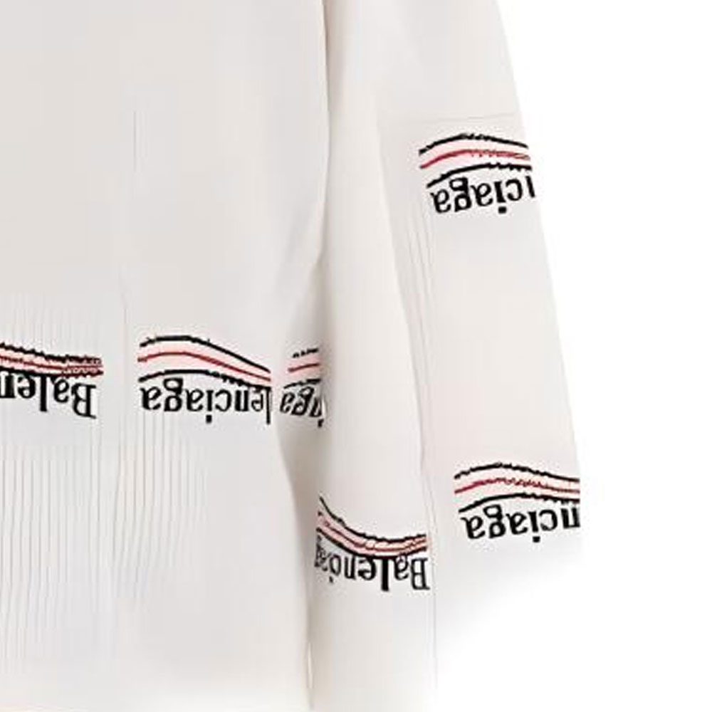 Details for Balenciaga  White High-Neck Loose-Fit Knit Sweater 7678194D8B29000