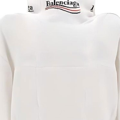Balenciaga White High-Neck Loose-Fit Knit Sweater 7678194D8B29000 Sizing Balenciaga White High-Neck Loose-Fit Knit Sweater 7678194D8B29000