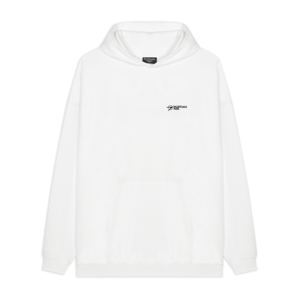 Balenciaga  White Logo Embroidered Oversized Hoodie. 620973TKV879040