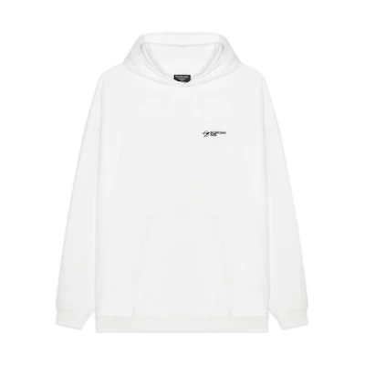 Balenciaga White Logo Embroidered Oversized Hoodie. 620973TKV879040