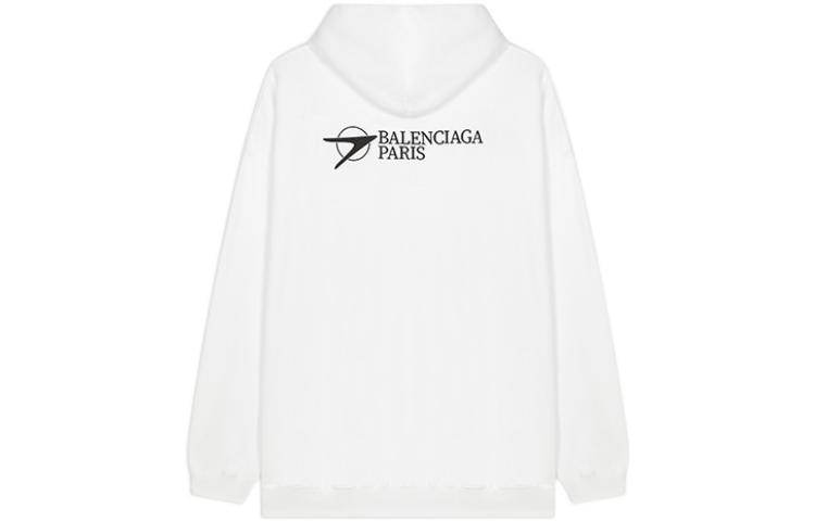 Balenciaga  White Logo Embroidered Oversized Hoodie. 620973TKV879040 圖 3