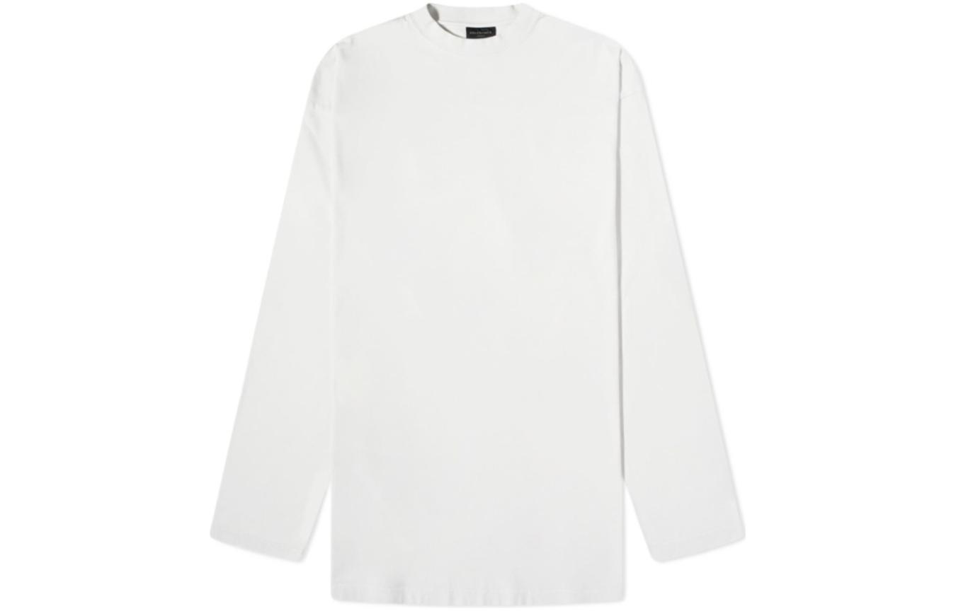 Order Balenciaga Camiseta Blanca Manga Larga Cuello Redondo Casual Estampada. 681046TOVJ69067