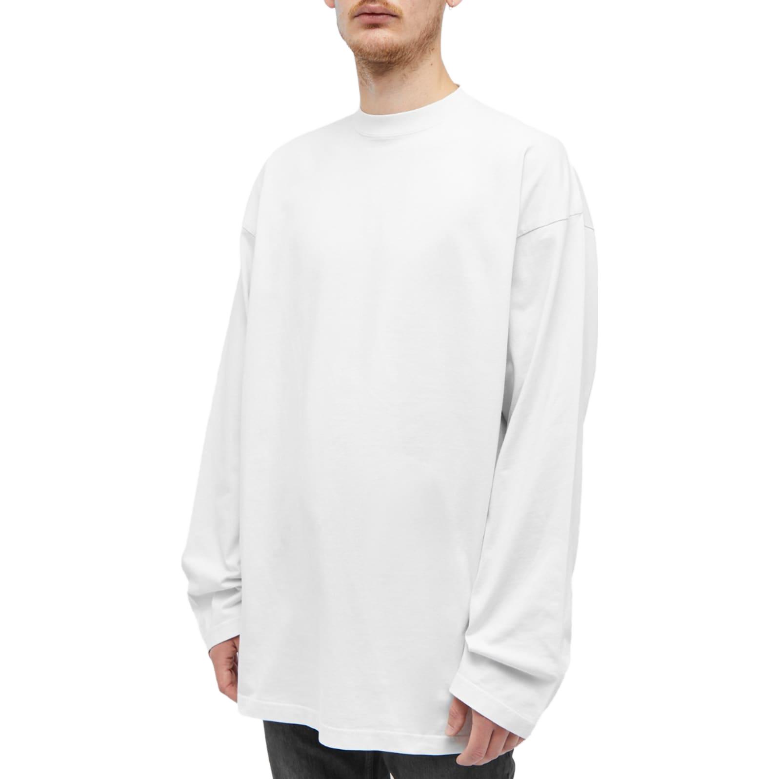 Lookbook Balenciaga Camiseta Blanca Manga Larga Cuello Redondo Casual Estampada. 681046TOVJ69067