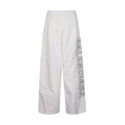 Balenciaga White Loose-Fit Alphabet Print Wide-Leg Casual Pants. 768829TNO799000