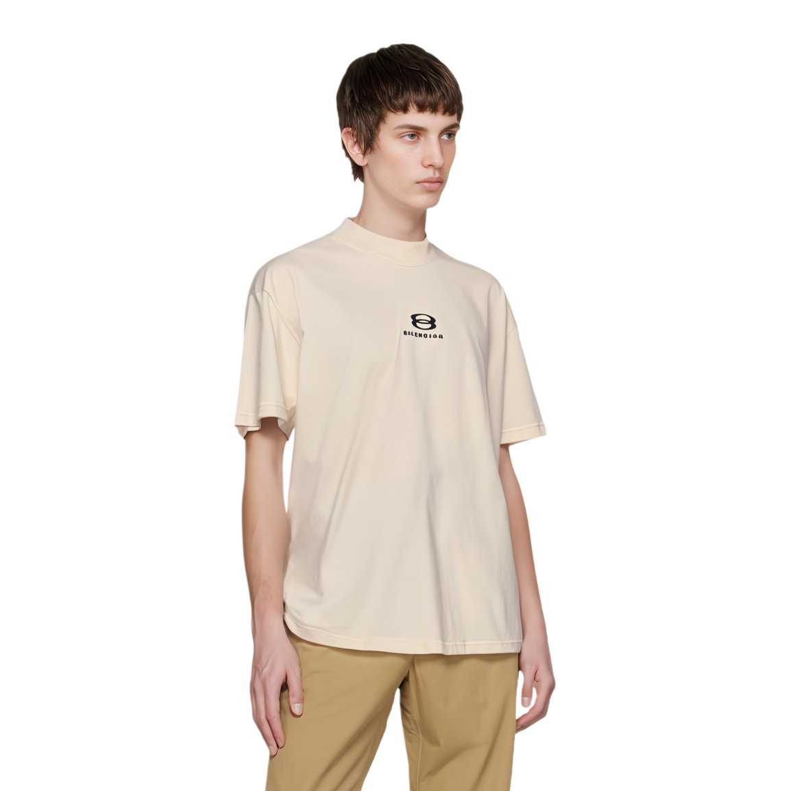 Shop Balenciaga 白色寬鬆版圓領T恤 字母印花設計 767848TPVG99711