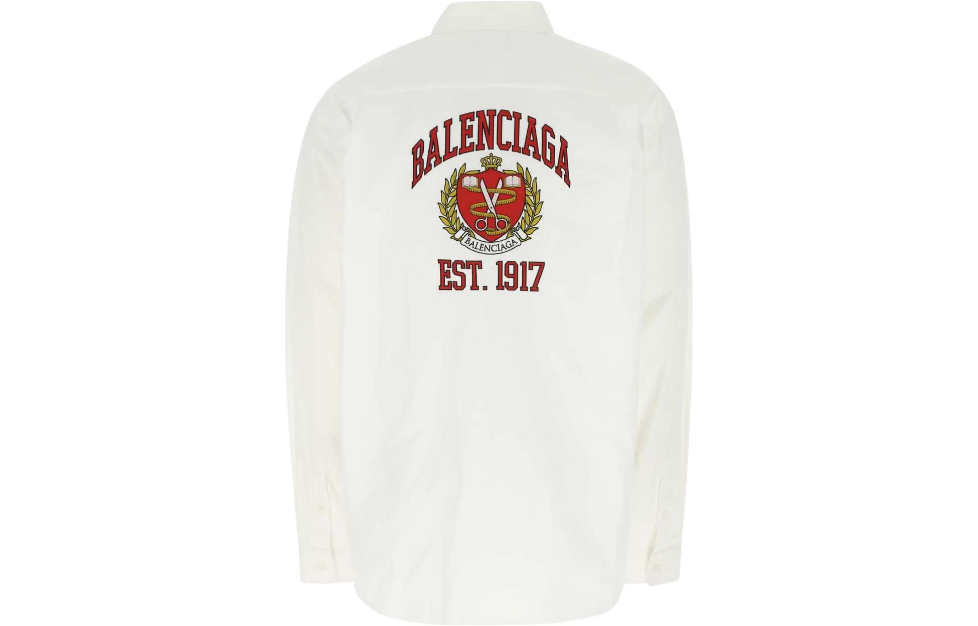 Balenciaga  White Printed Embroidered Long-Sleeve Shirt. 675640TYB189000 圖 3