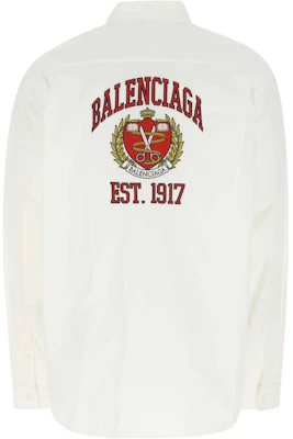 Balenciaga Kemeja Lengan Panjang Putih Dengan Cetak dan Bordir. 675640TYB189000 Lookbook Balenciaga Kemeja Lengan Panjang Putih Dengan Cetak dan Bordir. 675640TYB189000