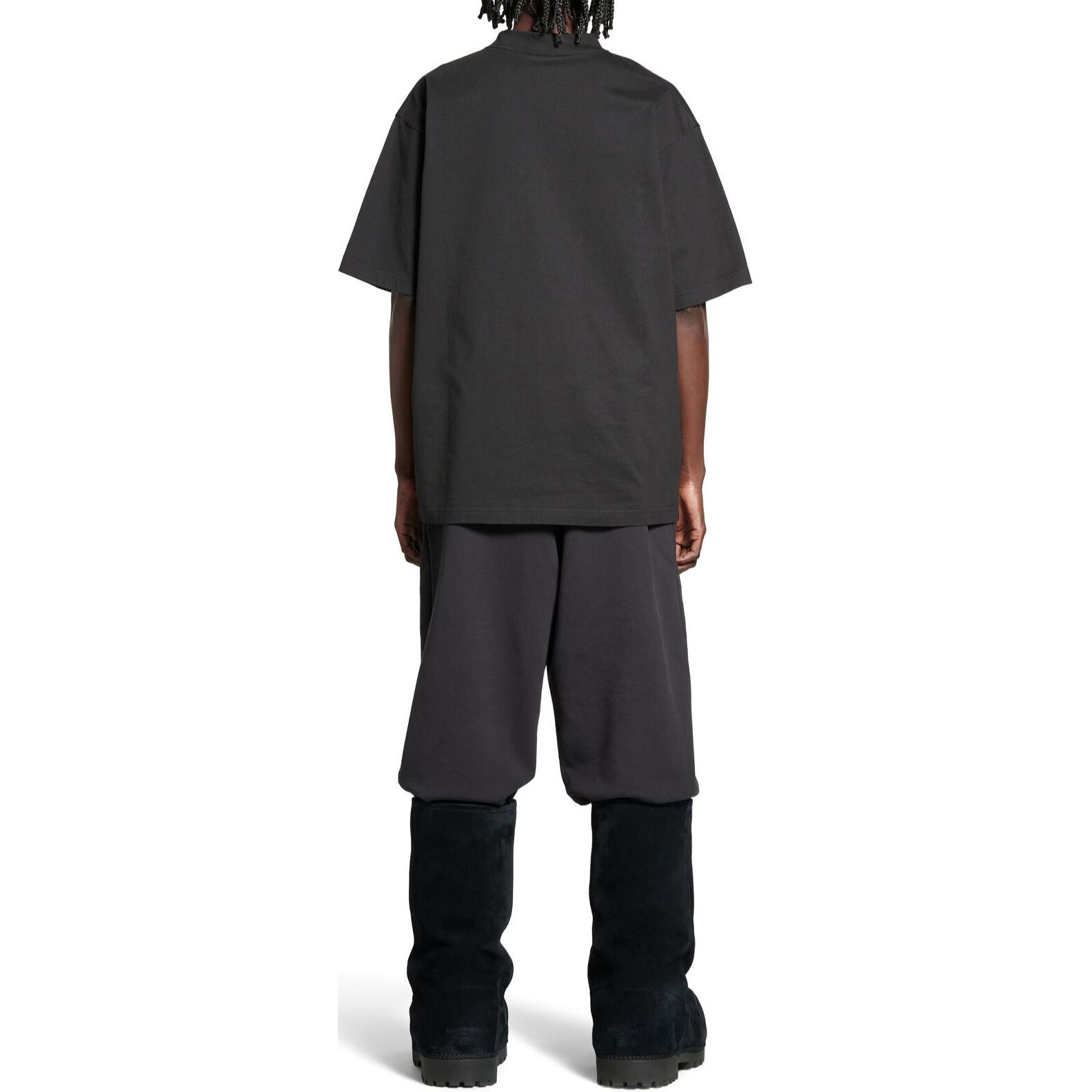 Shop バレンシアガ アクティブウェア ロゴプリント オーバーサイズTシャツ ユニセックス ブラック SS24. 764235TQVT91083