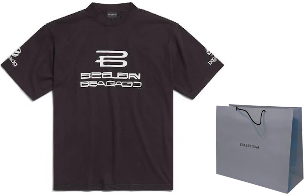 Balenciaga AI Generated Logo Letter Print Black Unisex Crewneck T-Shirt 764235TQVG19034 Shop Balenciaga AI Generated Logo Letter Print Black Unisex Crewneck T-Shirt 764235TQVG19034