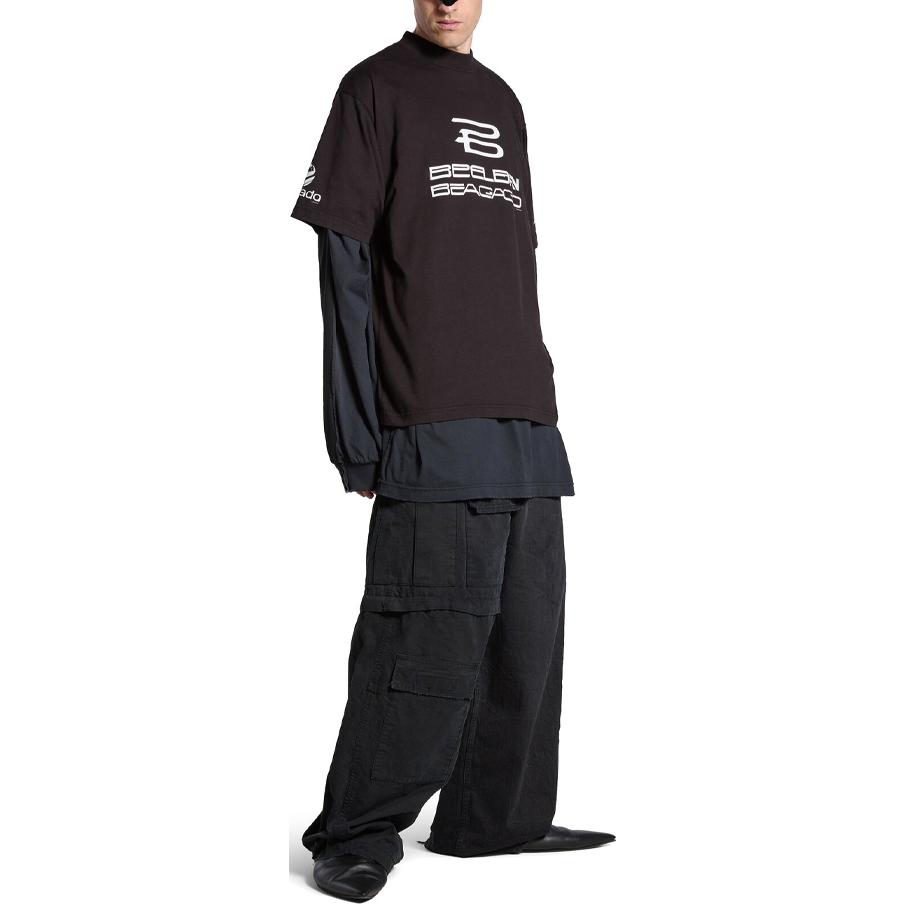 Purchase Balenciaga AI生成標誌印花黑色男女通用圓領T恤 764235TQVG19034