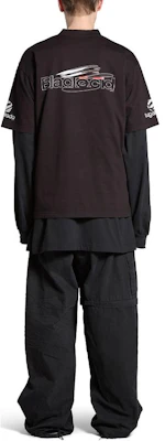 Balenciaga AI Generated Logo Letter Print Black Unisex Crewneck T-Shirt 764235TQVG19034 Details for Balenciaga AI Generated Logo Letter Print Black Unisex Crewneck T-Shirt 764235TQVG19034