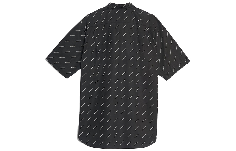 Balenciaga All-Over Logo Short Sleeve Shirt Black 534332TBL961070 圖 3