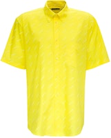 Balenciaga All-Over Logo Yellow Short Sleeve Shirt . 534332TBL967201 Balenciaga All-Over Logo Yellow Short Sleeve Shirt . 534332TBL967201
