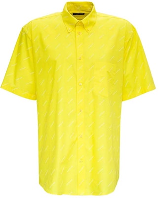 발렌시아가 올오버 로고 옐로우 반팔 셔츠. 534332TBL967201 Order 발렌시아가 올오버 로고 옐로우 반팔 셔츠. 534332TBL967201