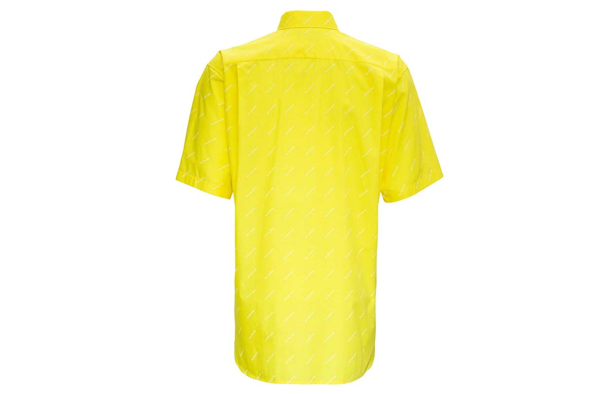 Lookbook 발렌시아가 올오버 로고 옐로우 반팔 셔츠. 534332TBL967201