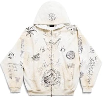 Balenciaga All-Over Print Hoodie Zip Jacket Unisex White Regular Fit. 770939TQVK13307 Balenciaga All-Over Print Hoodie Zip Jacket Unisex White Regular Fit. 770939TQVK13307