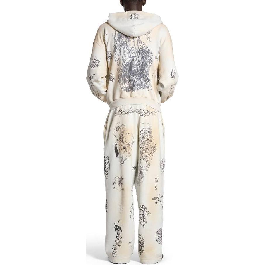 Purchase 巴黎世家全印花连帽拉链外套 男女同款 白色常规版型 770939TQVK13307