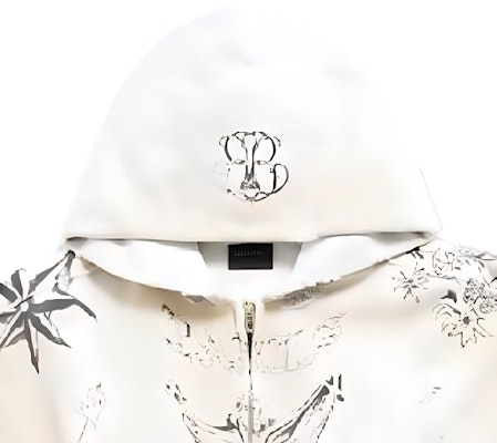 巴黎世家全印花连帽拉链外套 男女同款 白色常规版型 770939TQVK13307 Sizing 巴黎世家全印花连帽拉链外套 男女同款 白色常规版型 770939TQVK13307