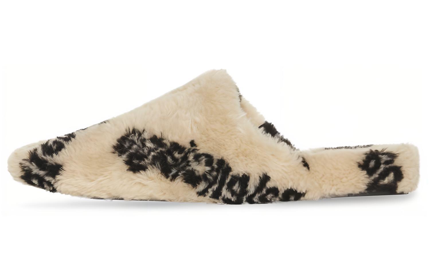 Balenciaga All Over Logo Mule Biege Teddy 714182W2L412010