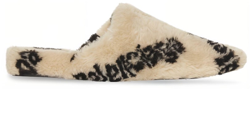 Balenciaga Mule Beige Teddy con Logo Completo 714182W2L412010 Order Balenciaga Mule Beige Teddy con Logo Completo 714182W2L412010