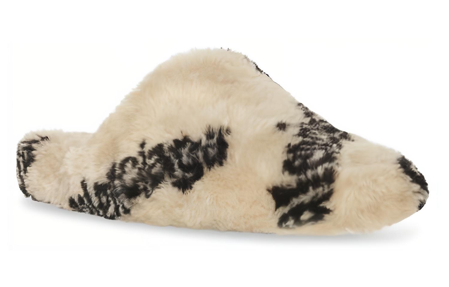 Lookbook Balenciaga Mule Beige Teddy con Logo Completo 714182W2L412010