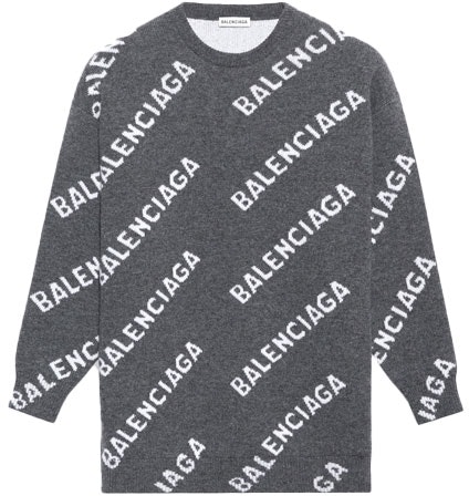 balenciaga-all-over-logo-wool-crewneck-dark-grey-white