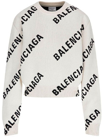 balenciaga-allover-logo-crewneck-chalky-white-black