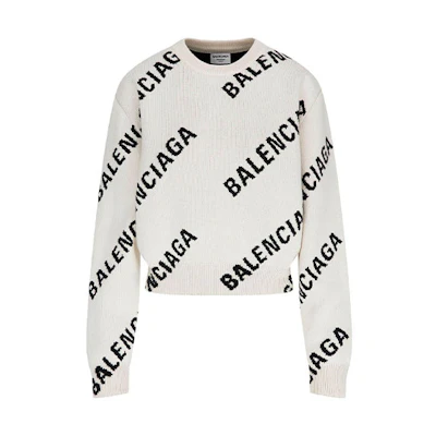 Balenciaga Allover Logo Crewneck