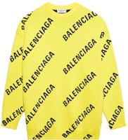 Balenciaga Allover Logo Crewneck 'Yellow/Black' Balenciaga Allover Logo Crewneck 'Yellow/Black'