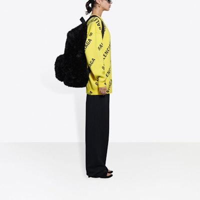 Balenciaga Allover Logo Crewneck 'Yellow/Black' Purchase Balenciaga Allover Logo Crewneck 'Yellow/Black'