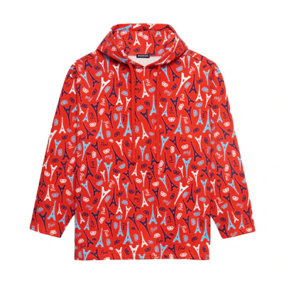 Balenciaga Allover Print Red Hoodie Unisex 594576THV676400