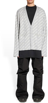 巴黎世家 SS22 Logo灰白色针织开襟衫 699822T32331461 Shop 巴黎世家 SS22 Logo灰白色针织开襟衫 699822T32331461