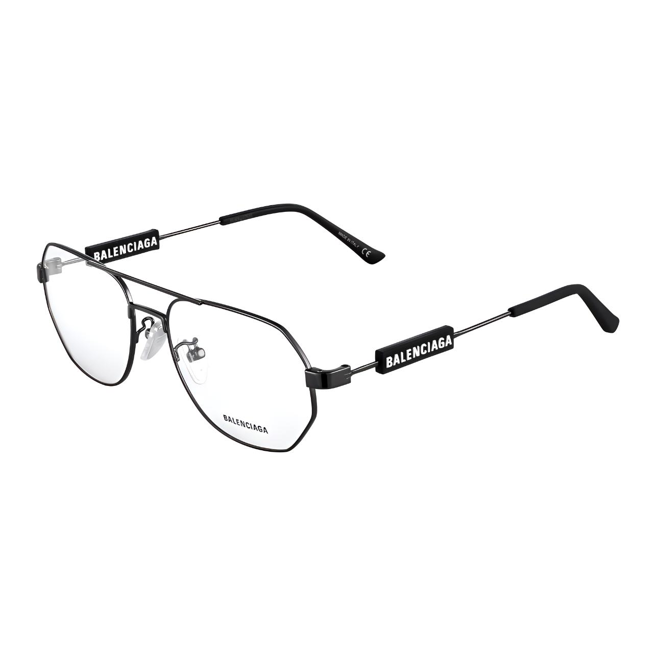 Balenciaga Alloy Aviator Optical Glasses Gray Unisex Fashion Sports Style BB0117O-001 57