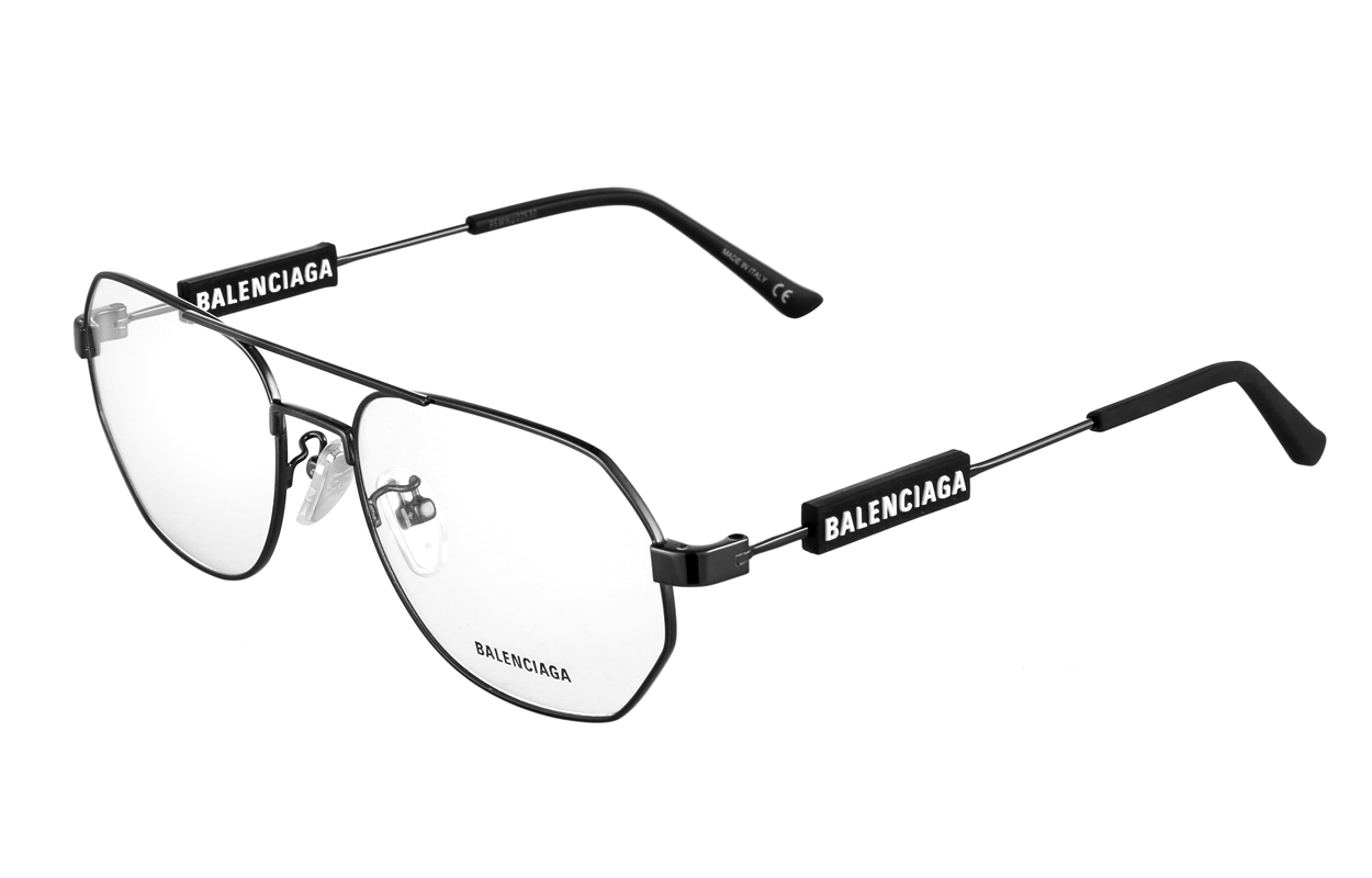 Balenciaga Alloy Aviator Optical Glasses Gray Unisex Fashion Sports Style BB0117O-001 57 圖 2