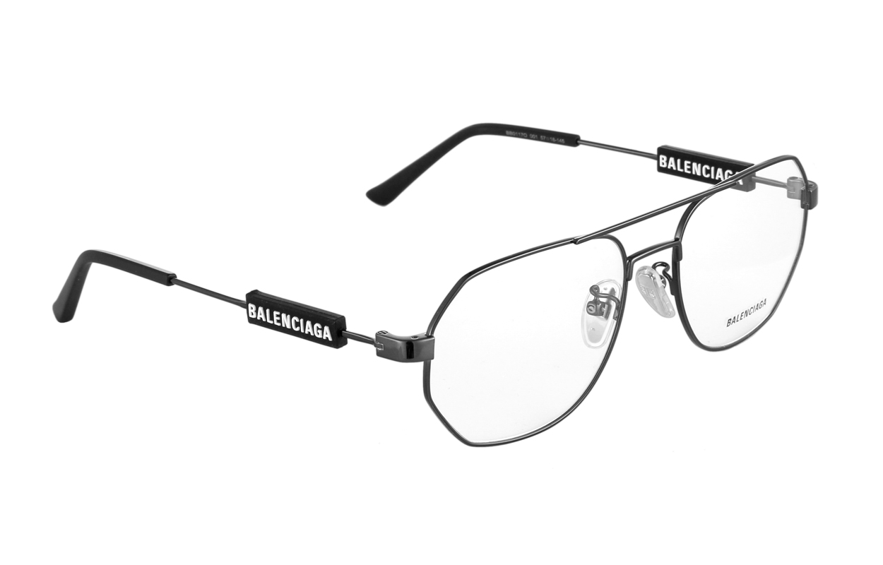 Balenciaga Alloy Aviator Optical Glasses Gray Unisex Fashion Sports Style BB0117O-001 57 圖 6