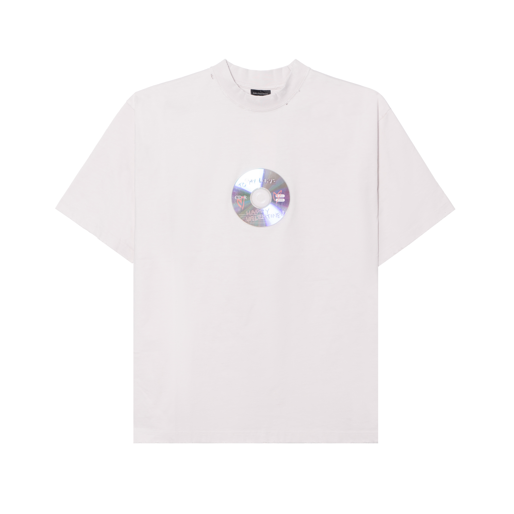 Buy 巴黎世家字母CD印花男女同款短袖圆领T恤奶白色 764235TQVE49016