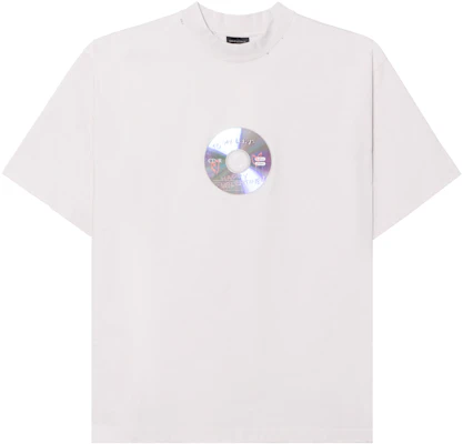 巴黎世家字母CD印花男女同款短袖圆领T恤奶白色 764235TQVE49016 Buy 巴黎世家字母CD印花男女同款短袖圆领T恤奶白色 764235TQVE49016