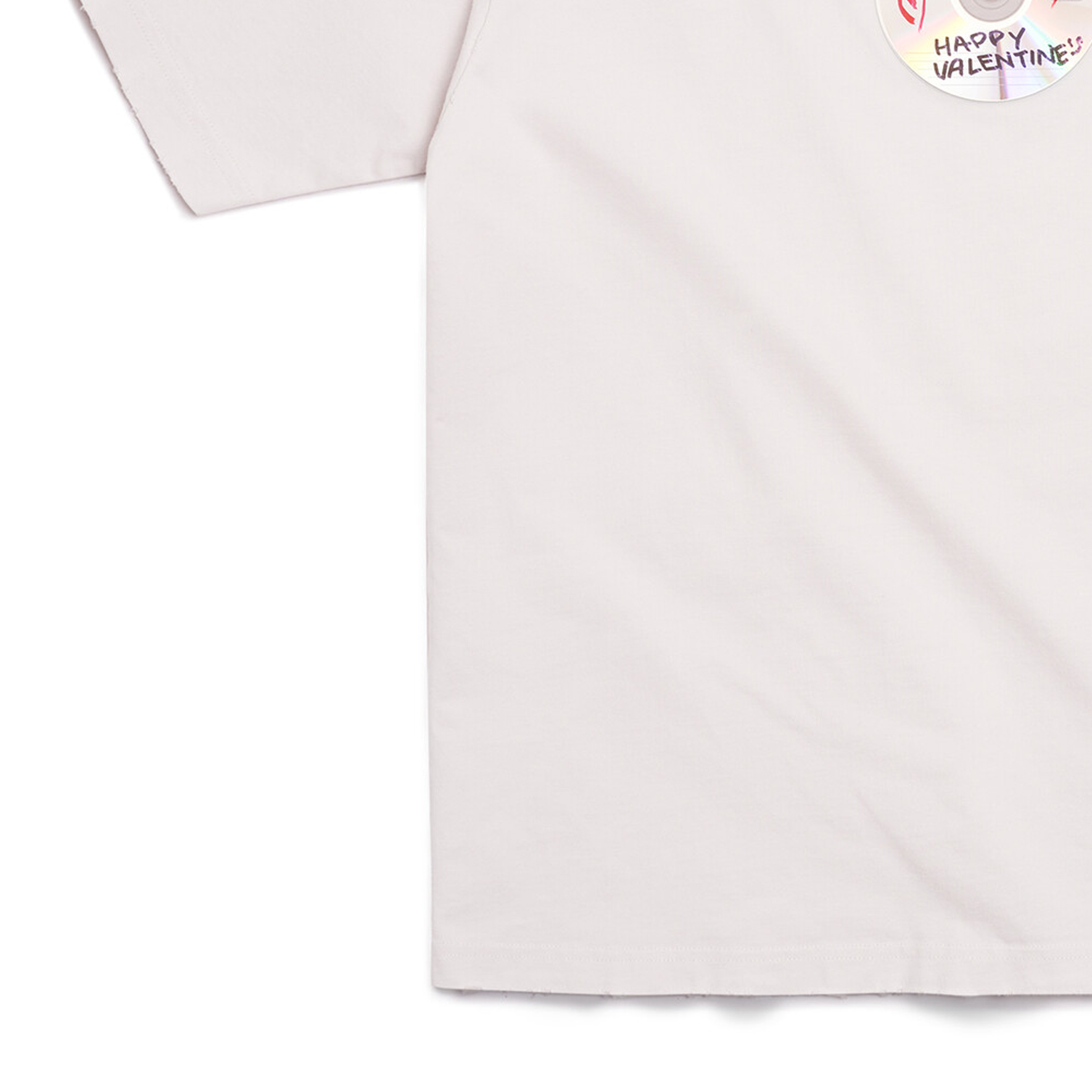 Sizing 巴黎世家字母CD印花男女同款短袖圆领T恤奶白色 764235TQVE49016