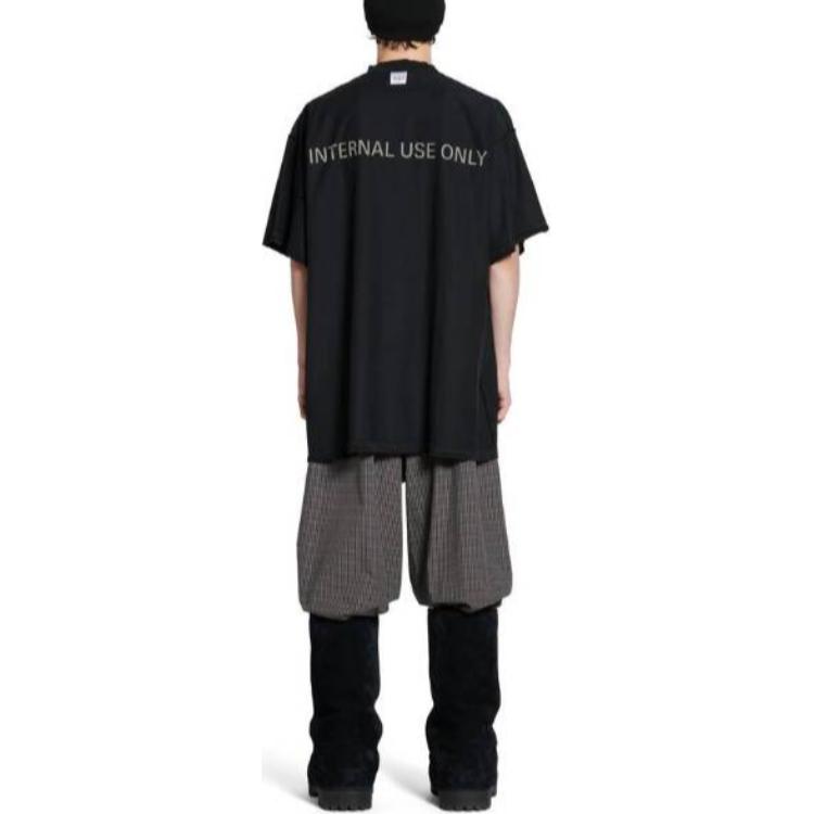 Purchase Balenciaga Alphabet Logo Crewneck T-Shirt Unisex Regular Fit Black. 787358TQVU21083