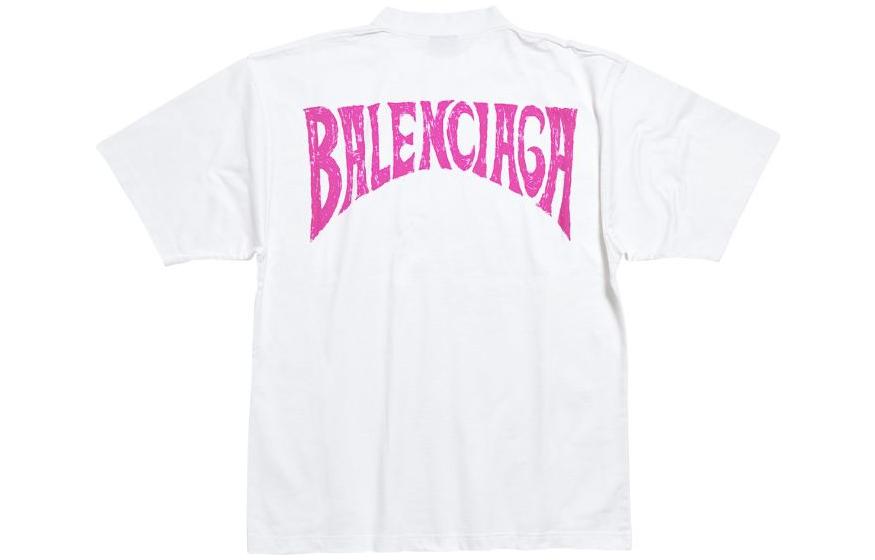 Balenciaga Alphabet Logo Print Unisex White Crewneck T-Shirt Regular Fit. 764235TPVU49601 圖 3