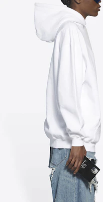 巴黎世家字母印花抽绳长袖连帽衫男女同款白色 578135TKVI89040 Details for 巴黎世家字母印花抽绳长袖连帽衫男女同款白色 578135TKVI89040